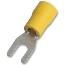Insulated Yellow 36 Amp 5 mm Fork Crimp Terminal 